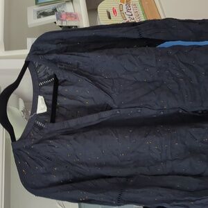 Sezane Womens Size 40 8 Black Cotton Gold Lurex Button Up Long Sleeve Top Blouse